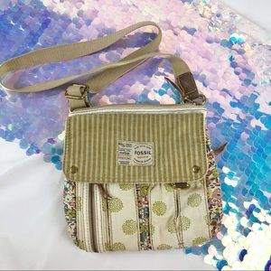 Vintage fossil canvas floral boho crossbody